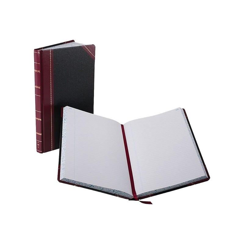 Boorum & Pease 9300R Account Book,Record-Ruled,300 Pages,14-1/8-Inch x8-5/8-Inch,Black/Red