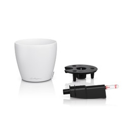 LECHUZA Classico Colour 14 Table Pot White Planter with Watering System, Water Level Indicator and Plant Insert, Matte Surface, Diameter 15 x 13.5 cm, 16696