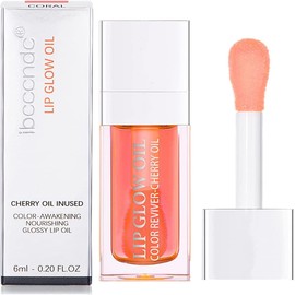 Plumping Lip Oil, Crystal Jelly Moisturizing Lip Oil, Tinted Lip Balm Lip Care Hydrating Lip Gloss, Long Lasting Nourishing Lip Glow Oil Glitter Shine Sexy Lip Tint (#Pink)