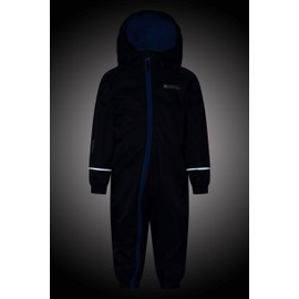Mountain Warehouse Spright Junior Waterproof Rain Suit - Extra Warm with Taped Seams & Fleece Lining, For Boys & Girls - For Autumn, Winter, Wet Weather & Outdoors Navy Baby Size 18-24 Months