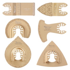 Vearter 6PCS Carbide Oscillating Tool Blade, Multitool Saw Blade Quick Release Power Accessories Universal Kit for Tile Grout Mortar Concrete Masonry