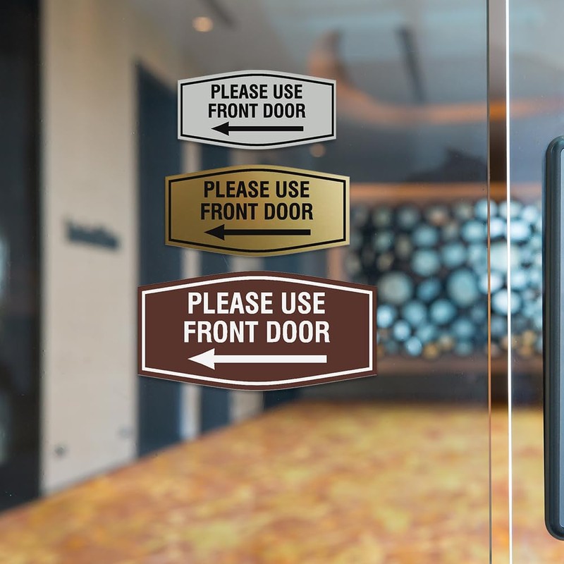 Fancy Please use front door left arrow Sign | Wall