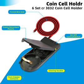 DaFuRui cr2032 Battery Holder Coin Cell Holder,20PCS 3V CR2032 Battery Holder with Switch