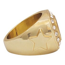 Gold Crystal Fantasy Football Championship Ring Trophy - Size 12