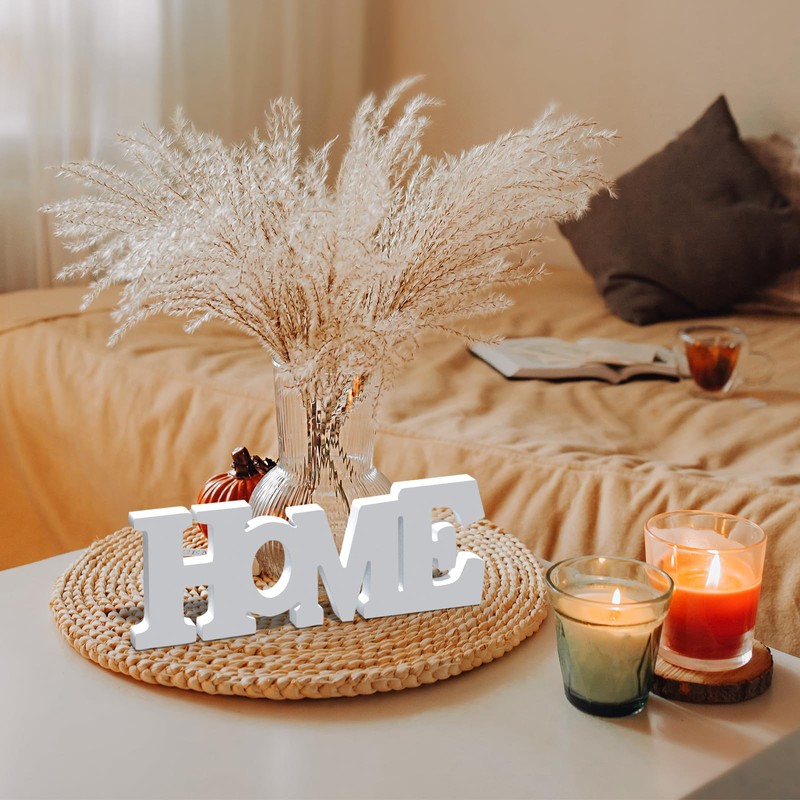 Wooden Blocks Wall and Table Top Decor: Freestanding Letter HOME