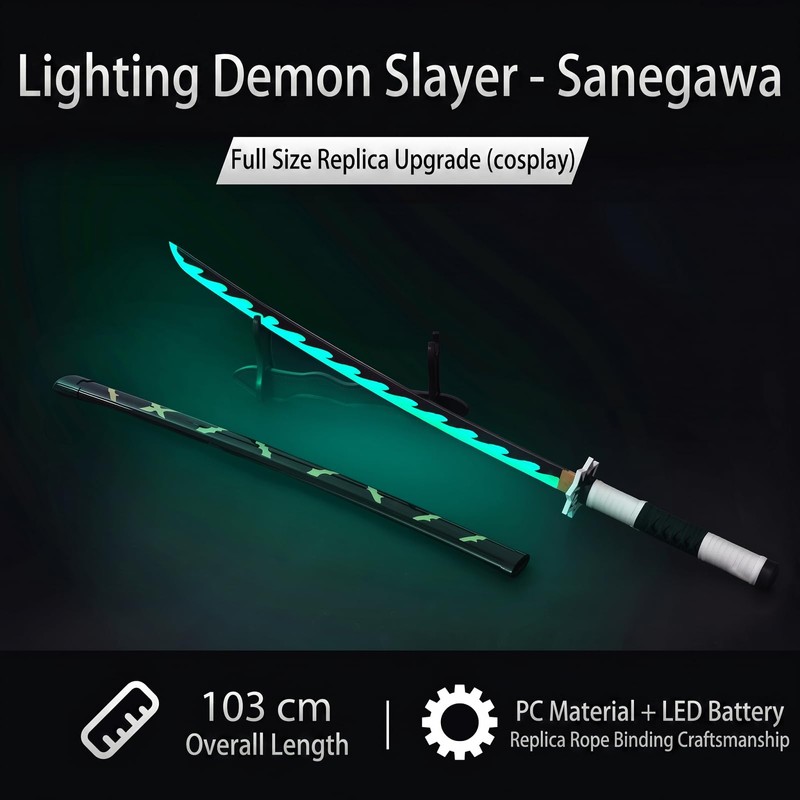 YTWM 41" LED Light Up Anime Katana, USB Rechargeable Mystical