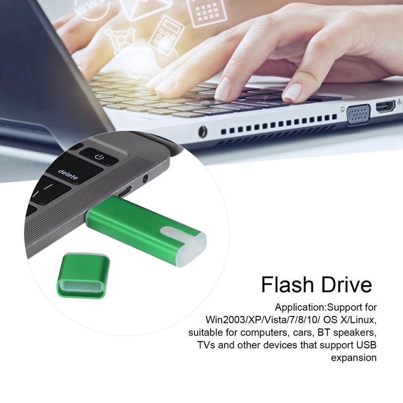 Flash Drive Portable Green U Disk Large Storage Stick with