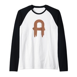 Creative Bold Letter A - Design - Alphabet - Leather Raglan Baseball Tee