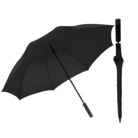 Knirps U.900 Ultra Light XXL Manual Open Close Rain Umbrella with Non Slip Handle - Windproof Travel Cane Umbrella - Manual Open Close Rain Umbrella for Adults - 130cm Diameter Stick Umbrella, Black