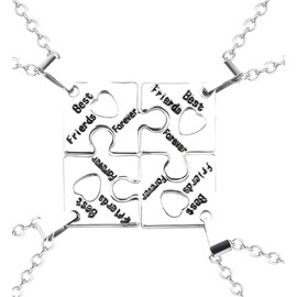 4 Collares Unidos En Forma De Cuadro De Rompecabezas Para Formar Mejores Amigos Por Siempre Una Alianza De 4 Personas Con Este Simbolo De Amistad Eterna El Mejor Regalo Para Esas Personas Super Especiales!!