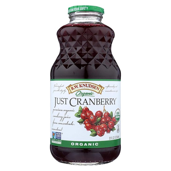 R.W. KNUDSEN, Juice, Og2, Just Cranberry, Pack of 6, Size 32 FZ, (Gluten Free GMO Free 95%+ Organic)