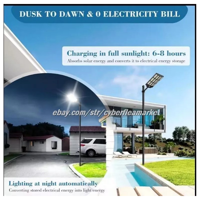 Bright 1200w 8kW Commercial Solar Street Light Outdoor Dusk to