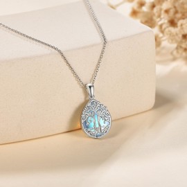 ONEFINITY Sister Gifts from Sister, Sterling Silver Moonstone Tree of Life Pendant Necklace Sister Birthday Jewelry Sister Gifts(sister)
