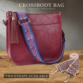 4053 Women's Elegant Crossbody Bag For Women Leather Hobo Handbag Wallet Set With 2count Adjustable Guitar Leopard Strap hkclufbag crossbody purses 2025:_red