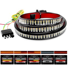 Nilight TR-03 60" Triple 504 LEDs Truck Tailgate Side Bed Light Bar Strip Sequential Amber Brake Running Turn Signal Red/White Reverse