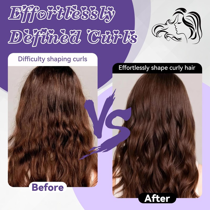 Curling Brush for Curls, Gentle Detangling & Styling without Pulling,