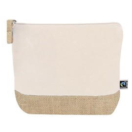 Fairtrade Cotton and Jute Wash Bag 21.5 x 16.5 x 5 cm, natural, Classic