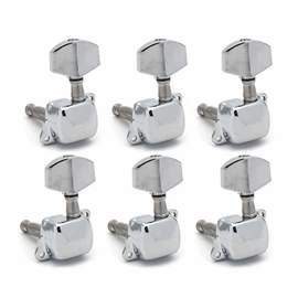 6L Semi-Closed Guitar Tuners String Tuning Pegs Keys Machine Heads Set For Acoustic Or Electric Guitar, Silver