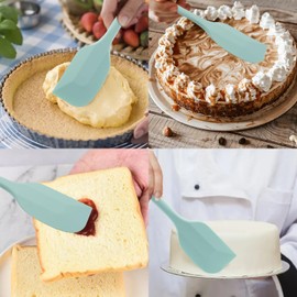 Silicone Spatulas Set, Rubber Spoon Spatula Heat Resistant Spoonula One Piece Design Seamless Spatula Non-Stick Scrapers Baking Mixing Tool (Light Green)