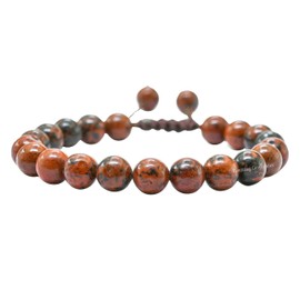 Mahogany Obsidian Bracelet for Women Men's Gifts - Protection Healing Crystal Bracelet - 8mm Gemstone Beaded Adjustable Bracelet Pulseras Para Hombres Mujer Stocking Stuffers