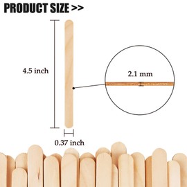 KTOJOY 100 Pcs Craft Sticks Ice Cream Natural Wood Popsicle Craft Sticks 4.5 inch Length Treat Ice Pop Sticks for DIY Crafts