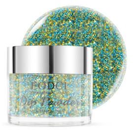 eodci EODCI Dopamine Glitter Green Dip Powder Nail Color, Dip Powder Nail 1 Oz Nail Dipping Powder French Nail Art for Starter Manicure Salon DIY at Home, Fall Winter Dip Powder Colors Long Lasting