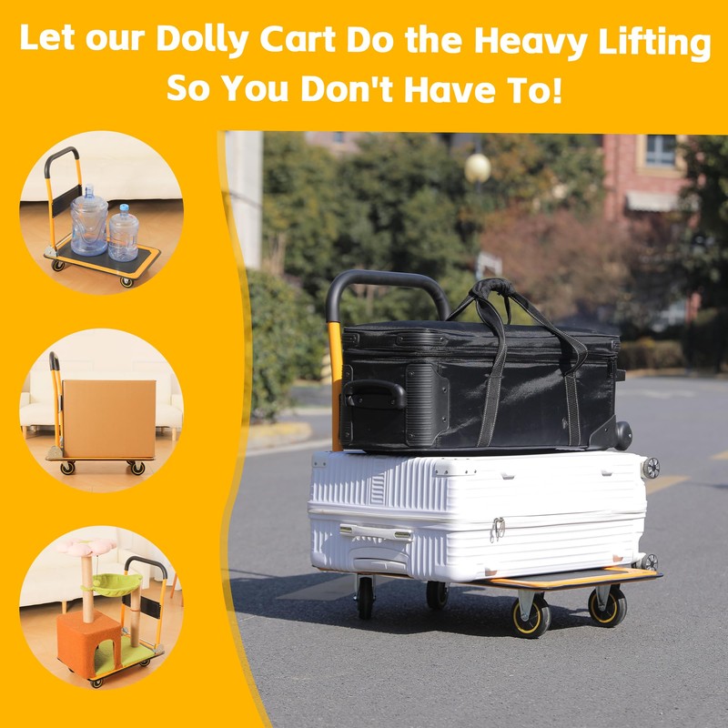 MaxWorks 80877- Foldable Platform Truck Push Dolly 660 lb. Weight