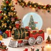 Lighted Musical Christmas Train Snow Globe Lantern with Christmas Trees,