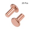 uxcell 25 Pcs 5/32" x 5/16" Flat Head Copper Solid