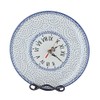 Blue Rose Polish Pottery Small Dots Clock