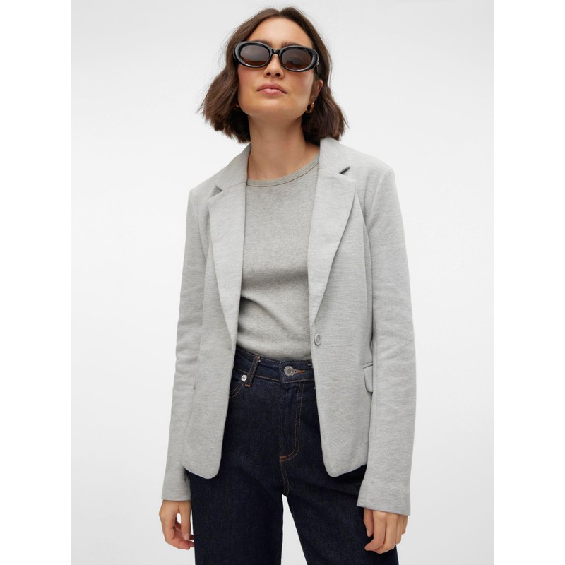 VERO MODA Female Blazer, Single-Breasted, Vmjulia, Light Grey Mix