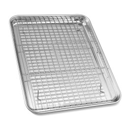 Herogo Stainless Steel Bakeware Pan Set Nonstick 12 X 9.6 X 1 Inch Oven Baking Pan With