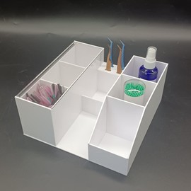 Acrylic Eyelash Beauty Organizer, Grafting Tool Storage With Tweezers Holder Display Boxes for Home Salon (White)