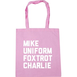 Hippowarehouse Mike Uniform Foxtrot Charlie Tote Shopping Gym Beach Bag 42cm x38cm, 10 litres