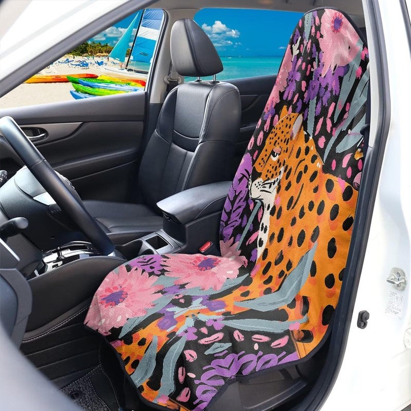 Modysero Universal Waterproof Towel Seat Cover for Car Leopard Seat