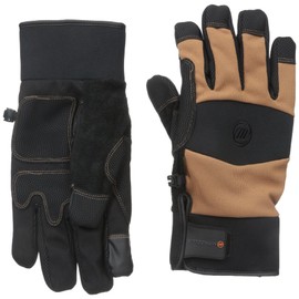 Manzella Men's Ranch Hand Touch Tip Gloves, Medium, Black/Wheat
