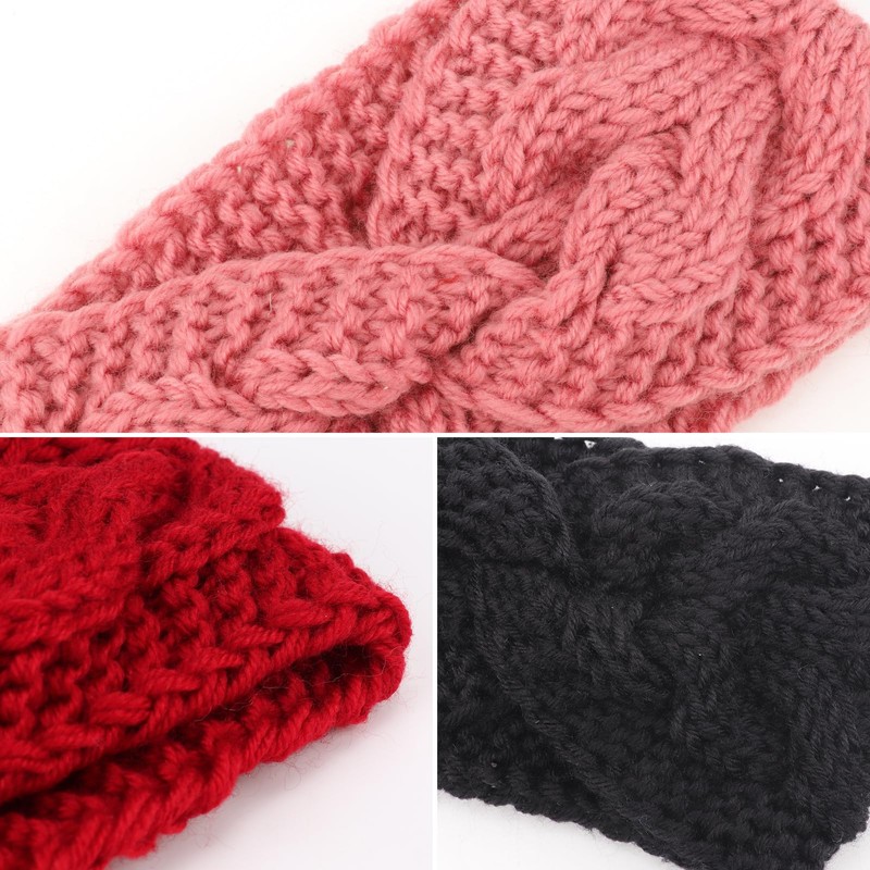 DRESHOW Winter Knit Chunky Headbands for Women Crochet Turban Knitted