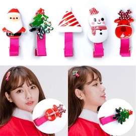 Christmas Party Character Hair Clips & Birthday Gifts Christmas Hairpin (Snowman) 20ea
