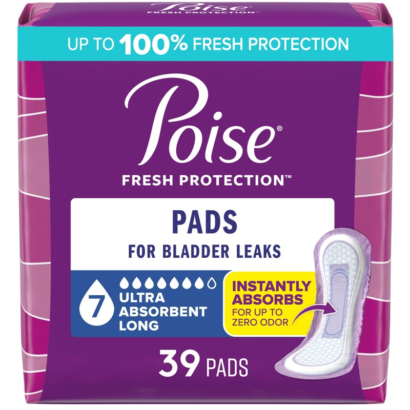 Poise Incontinence & Postpartum Pads for Bladder Leaks, 7 Drop