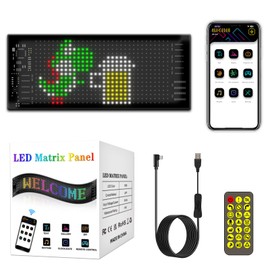 Flexible LED Scoreboard, 17.3 x 7 cm LED Name Plate, Programmable, Bluetooth Smart App LED RGB Panel for Playroom, Party, Advertising Board, Car, Truck, Bar, Gift