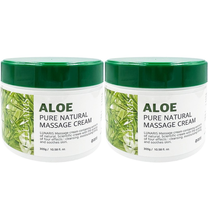 NEW Lunaris Aloe Pure Natural Massage Cream 300g x2 /
