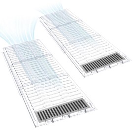 BESWEL Air Vent Extender for Under Furniture Magnetic Vent Deflector for Floor Register Up to 12" Wide Extend from 17"-48" 1.5mm Thick-2Sets (AVE004)
