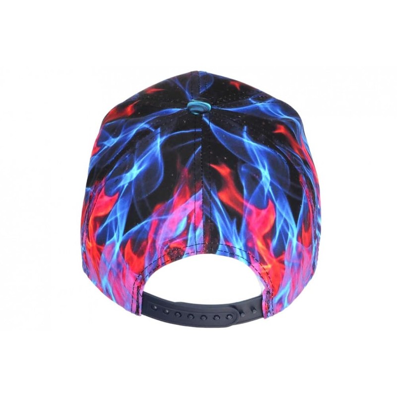 Hip Hop Honour NY Blue and Red Printed Flames Streetwear
