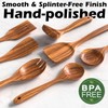 Natural Teak Kitchen Cooking Utensil Set with Holder, Wooden Spoons