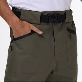 VZKAK Fishing Waders for Men and Women,Wading Pants with Neoprene Stocking Foot,Fishing Waist Waders Pants with Pockets for Fly Fishing Boating Hunting Kayaking (Olive Green, Large)