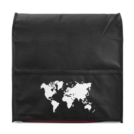 kwmobile Case Compatible with KitchenAid 4.3-4.8 Litres - with 3 Compartments - Food Processor Dust Cover in White Black Travel Outline