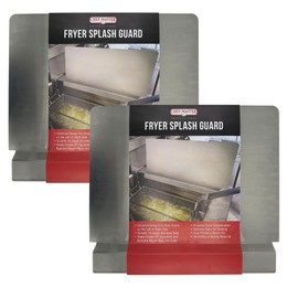 2-Pack Commercial Fryer Splash Guard by Chef Master, 18-Gauge Stainless Steel Universal Fit Oil Splatter Guard, 20.5 x 15" Splatter Screen, Oil Splash Guards for Kitchen & Restaurants Deep Fryer-90059