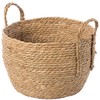 Vintiquewise Decorative Round Wicker Woven Rope Storage Blanket Basket with