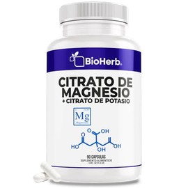BioHerb  Citrato de Magnesio  Citrato de Potasio en Cápsulas  90 Cápsulas  Suministro 3 Meses  Equilibrio Electrolítico e Hidratación  Suplemento...  