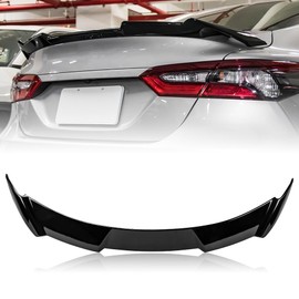 Rolling Gears Trunk Spoiler Compatible with 2018–2024 Toyota Camry SE XSE LE XLE Hybrid Sedan, Gloss Black KN Design Rear Spoiler Wing Exterior Body Kit
